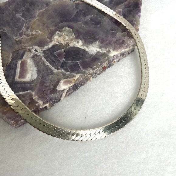 Sterling Silver 925 Italy 6.5MM Wide 16" Italian Herringbone Chain 23g - Picture 2 of 16